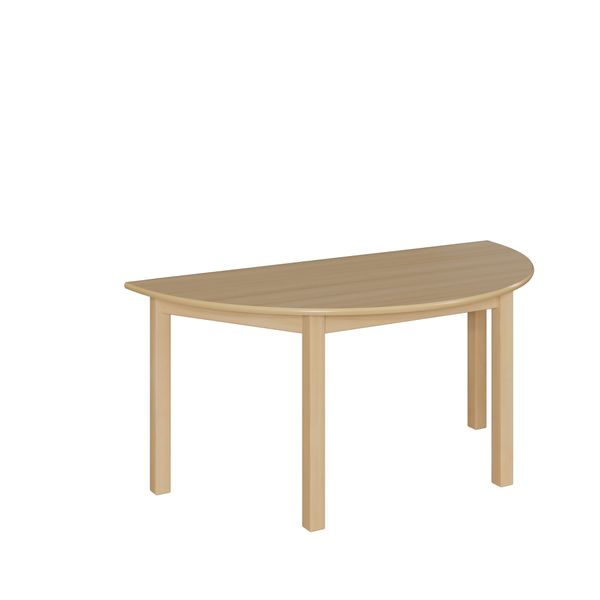 Halbrundtisch, 160x80 cm, Dekor Buche, Zarge, Tischbeine aus Holz Halbrundtisch, 160x80 cm, Dekor Buche, Zarge, Tischbeine aus Holz