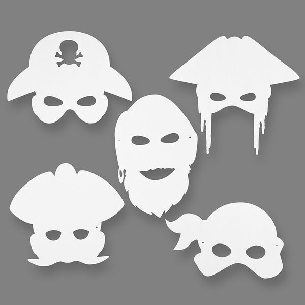 Piraten-Masken, weiß, 16 Stück Piraten-Masken, weiß, 16 Stück