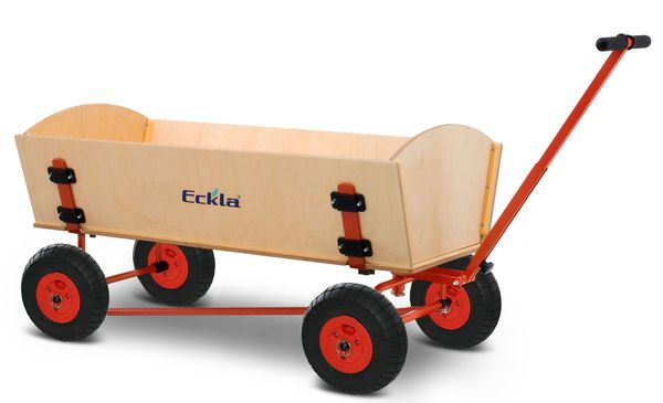 Kunststoffwagon, Kinderfahrzeug, Holzwagen, Schiebeanhänger, Großes Radset