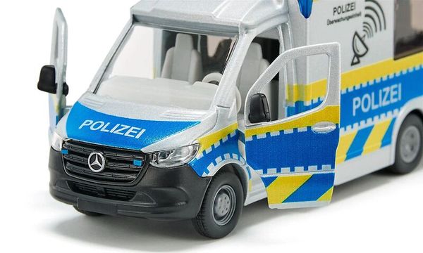 Polizei-Transporter, Miniaturmodell, Police, Lackierter Van, Tür offen