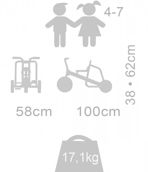 Kinder-Fahrradanhänger, Gehhilfe, Gewicht-17,1kg, Länge-100cm, Höhe-62cm