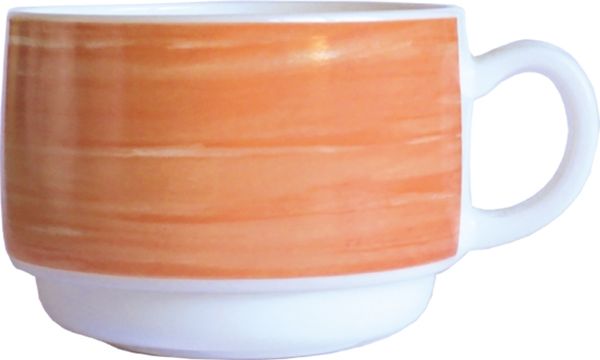 Tasse, Becher, Keramik, Orangerot, Schichtdesign