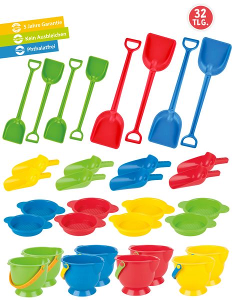 Spielzeugset, Schaufeln, Kastensets, Sandspielzeug, Bunte Farben