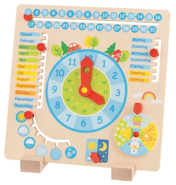 Uhr, Bildungsgerät, Holz, Spielzeug, Kalender