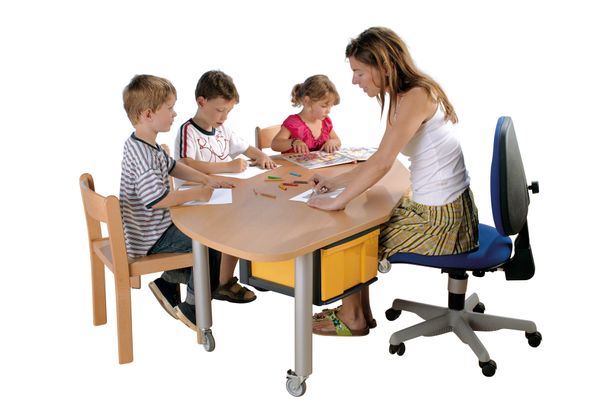 Kindergruppe, Tisch, Kreidetisch, Stuhl, Schreibtisch-Set