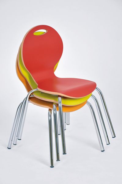 Stuhl, Sitzschale, Metallbeine, mehrfarbig, Stackable