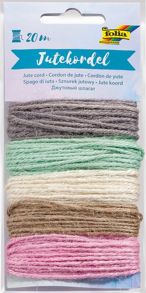 FOLIA Jutekordel 5x4 m, farbig sortiert