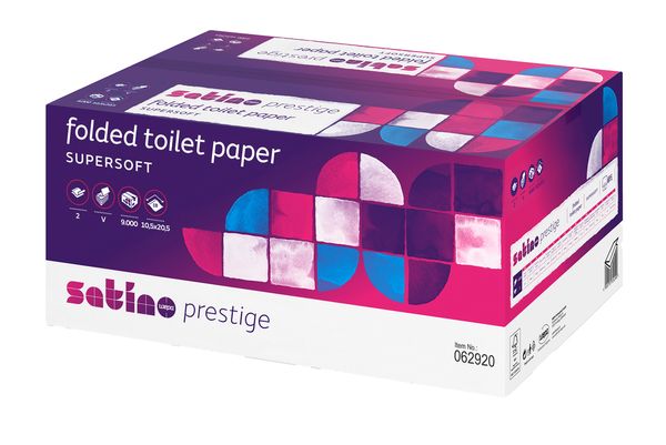 Satino Prestige Toilettenpapier Einzelblatt (weiß, 2-lagig), 9.000 Blatt Satino Prestige Toilettenpapier Einzelblatt (weiß, 2-lagig), 9.000 Blatt