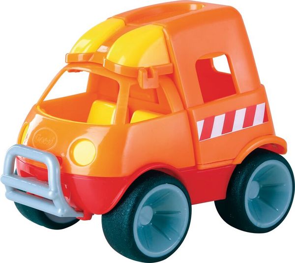 Kinderauto, Spielzeugauto, Kipperauto, Orange Fahrzeug, große Räder