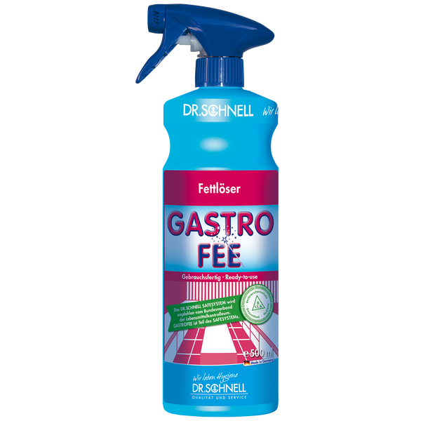 DR. SCHNELL Gastrofee, Gebrauchsfertiger Öl- und Fettlöser, 500 ml Sprühflasche