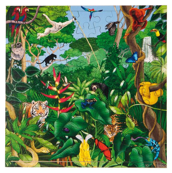 Interaktives Puzzle Regenwald, 81 Teile, Holz, ab 4 Jahren