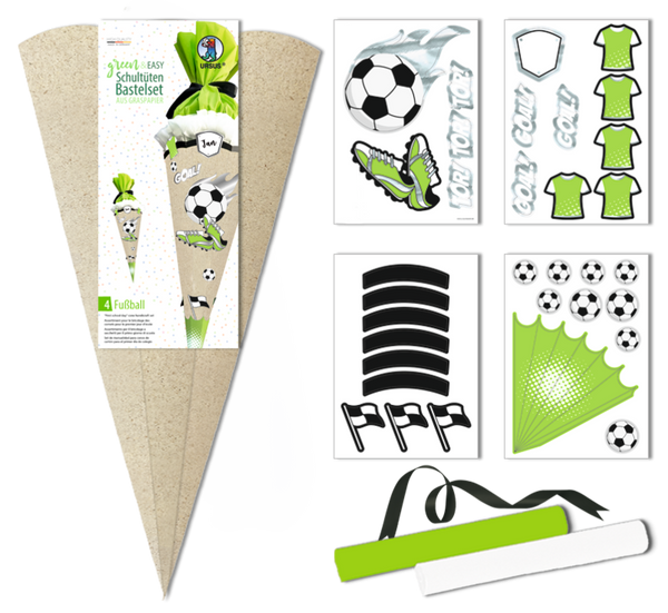 Schultüten-Bastelset "Green & Easy", Fußball, 68 cm, 1 Set