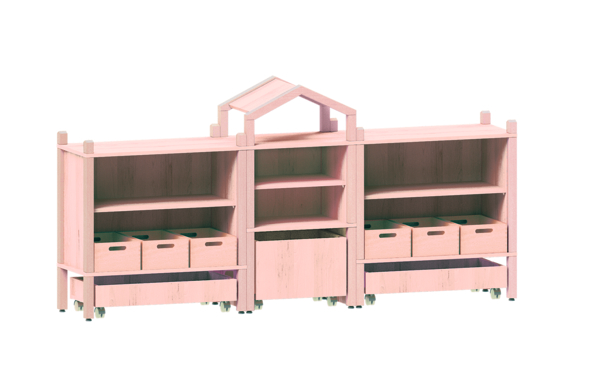holzregal, regalkomposition, aufbewahrung, 3-teilig, rollregal