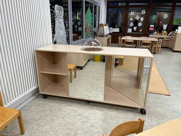 Sideboard, Holz, Rollcontainer, Glasplatte, Möbel