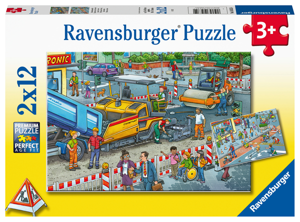 Puzzle, Industrie, Baustelle, Menschen, Autoverkehr