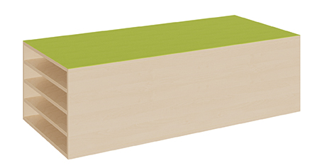 holz, regal, schubladen, grün, 4-fach-fächer