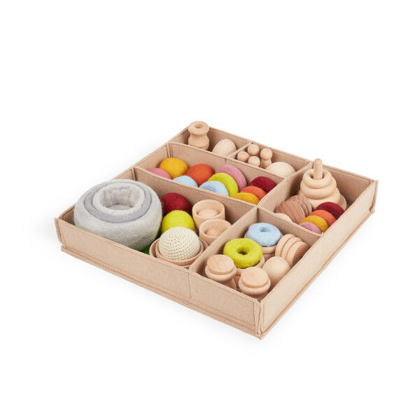 Holzspielzeug, Sortierbox, Fädelspielzeug, Sortierset, Spielzeug aus Holz