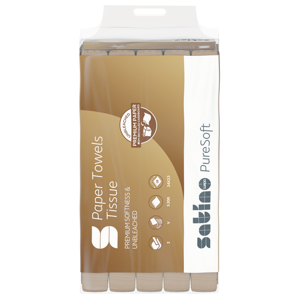 SATINO PureSoft 100% Recycling Handtuchpapier, 2-lagig, V-Falz 24 x 23 cm, 3200 Blatt