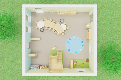 Darstellung Gruppenraum Ü3 von oben