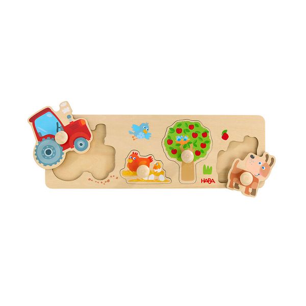 HABA Greifpuzzle Bauernhof, 4 Teile, Holz, ab 1 Jahr