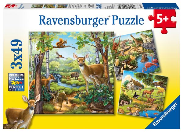 Dschungel-Szene, Tierwelt, Puzzelbild, Naturmotif, 3D-Puzzle