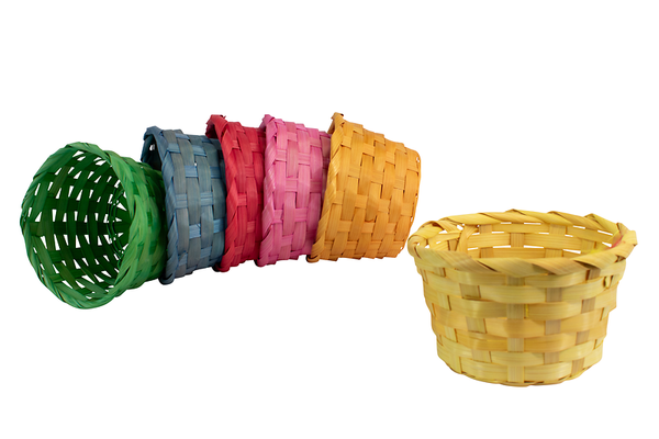 Bastkorb bunt, 6 Stück Bastkorb bunt, 6 Stück