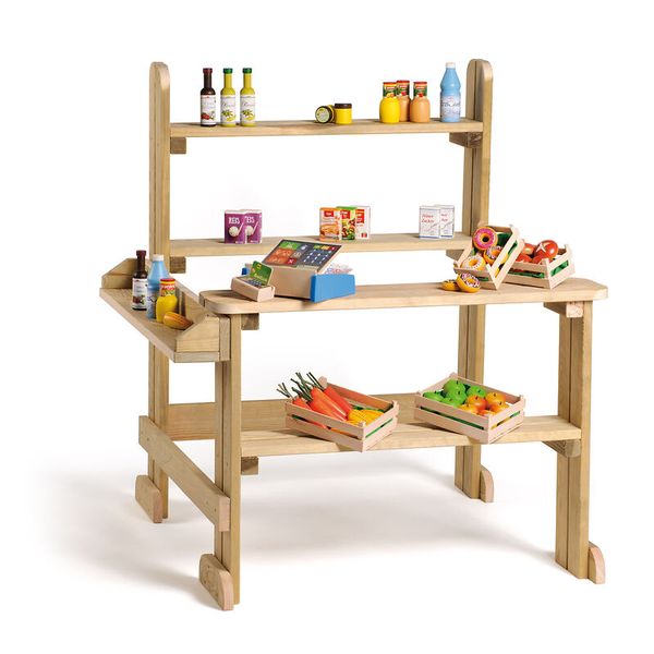 Holzregal, Küche, Spielzeugküche, Gemüseregale, Holzgroßes Regalsystem