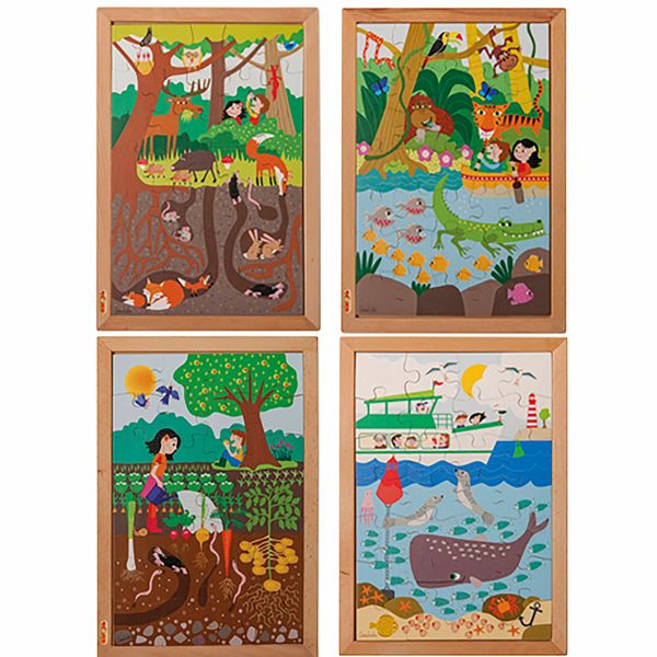 4 EDUCO Puzzles drunter und drüber, 4 Puzzle, ab 4 Jahre 4 EDUCO Puzzles drunter und drüber, 4 Puzzle, ab 4 Jahre