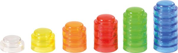 Stapelglas, Fläschchen, Klemmdeckel, transparent, farben