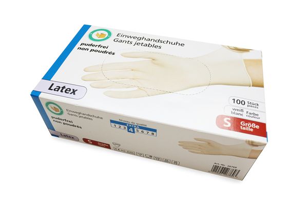 Latexhandschuhe,  Einweghandschuhe,  puderfrei,  medizinisch,  Größe L