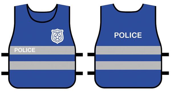 Polizei, Weste, Schutzwesten, Reflexstreifen, Blau