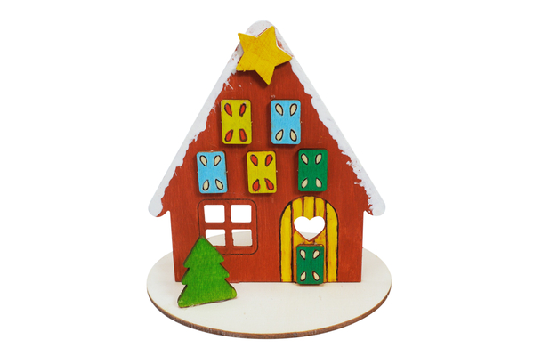 Lebkuchenhaus aus Holz, 6 Stück (SONDERANGEBOT) Lebkuchenhaus aus Holz, 6 Stück (SONDERANGEBOT)