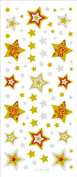 FOLIA Glitter-Sticker X-Mas, 253 Stück