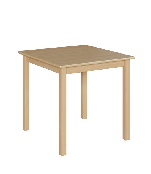 Quadrattisch, 80x80 cm Dekor Buche, Zarge, Tischbeine aus Holz