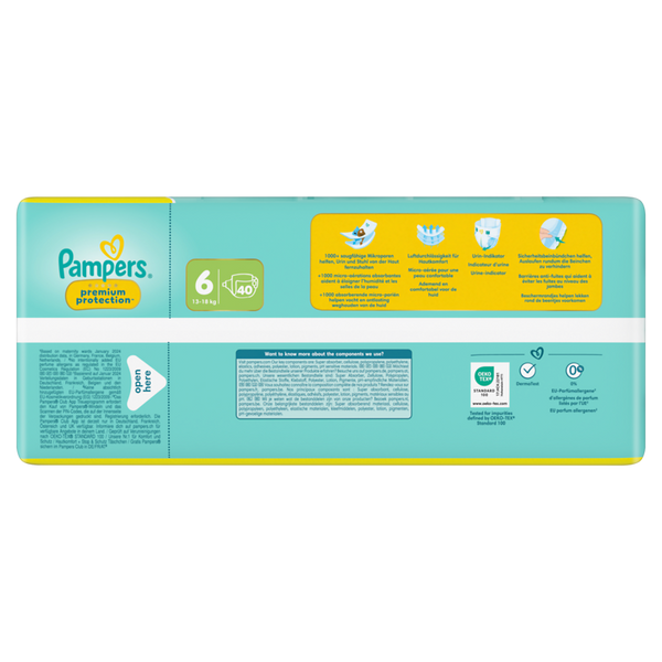 PAMPERS Premium Protection Gr. 6, Extra Large 13-18 kg, 40 Stk.