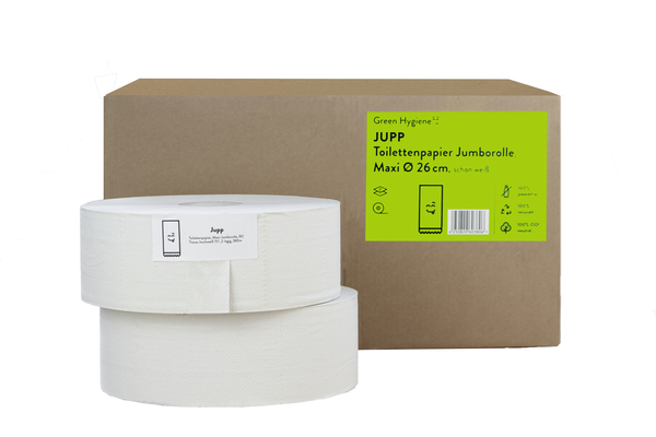 Toilettenpapier, Jumborolle, Weiß, Doppelrolle, Kartonbox