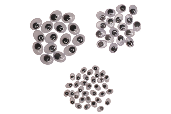 FOLIA Wackelaugensortiment oval, 7x5, 10x7 und 12x9 mm, 300 Stück