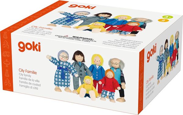 GOKI Biegepuppen City Familie, 6 Figuren