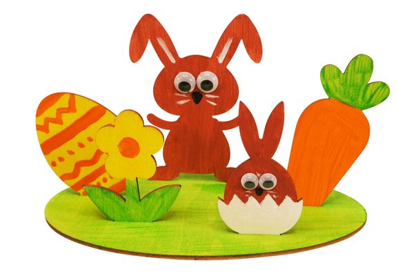 Osterhasen Bastelset, 6 Stück