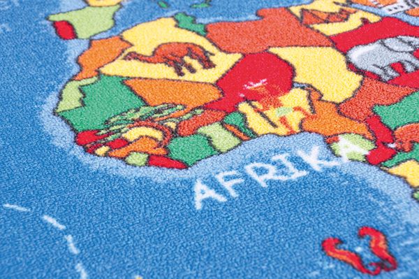Spielteppich Welt, 140 x 200 cm, 100 % Polyamid mit Textilrücken Spielteppich Welt, 140 x 200 cm, 100 % Polyamid mit Textilrücken