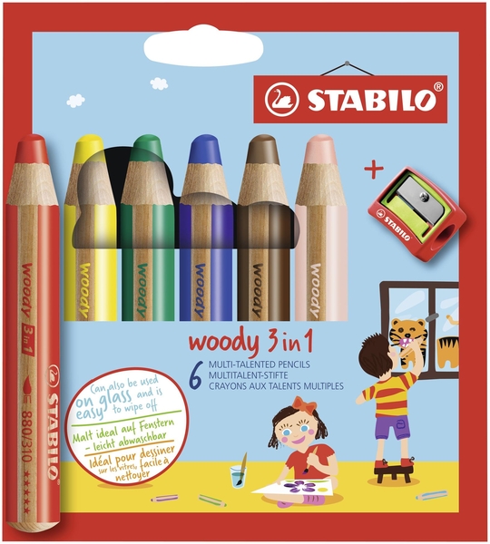 Buntstifte, Holzstifte, Kinderstifte, Malset, 6 Farben