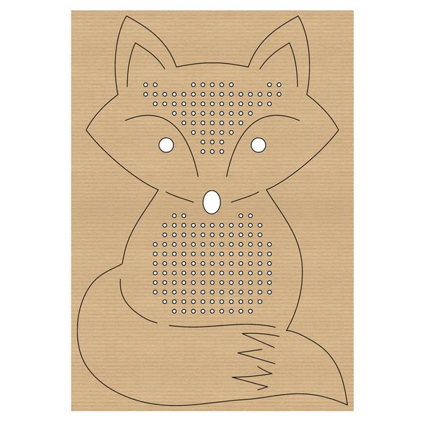 Kartonposter, Tierdesign, Fuchs, Punktemuster, Hohleschnitt