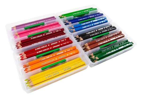 JOLLY X Big Dreikant-Buntstifte, bruchsicher, in 12 Farben sortiert, 96 Stück in Aufbewahrungsbox (SONDERANGEBOT)