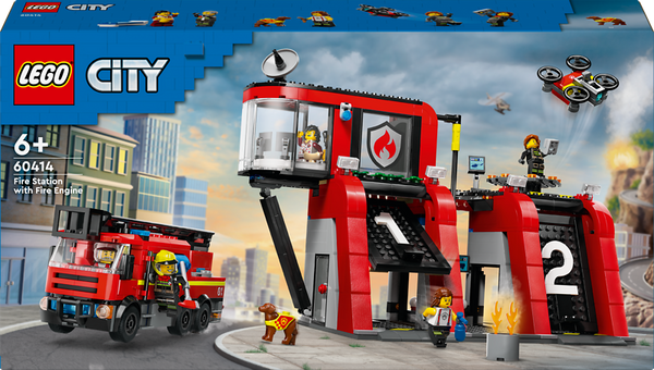 60414 LEGO® City Feuerwehrstation mit Drehleiterfahrzeug, 843 Teile
