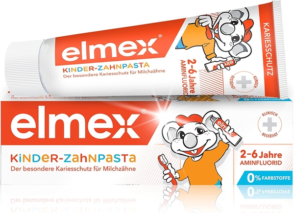 Zahncreme, Kinderzahncreme, Kindertube, Fluorid, Elmex