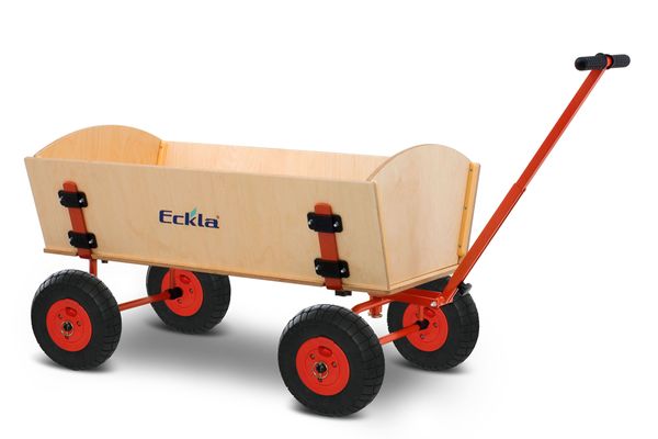 Holzwagen, Kinderwagen, Gartenwagen, Holzkoffer, Breiter Griff