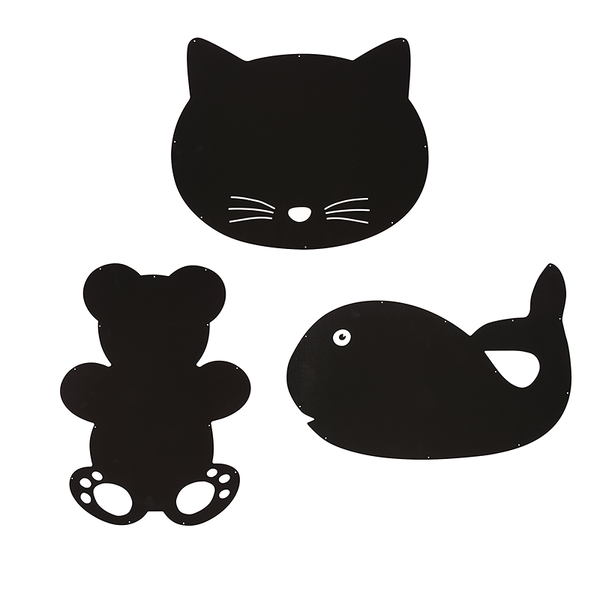 Outdoortafeln Wal, Katze & Bär, 3er Set