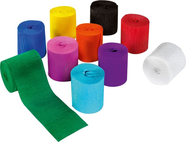 FOLIA Kreppband, 10 Rollen, farbig sortiert