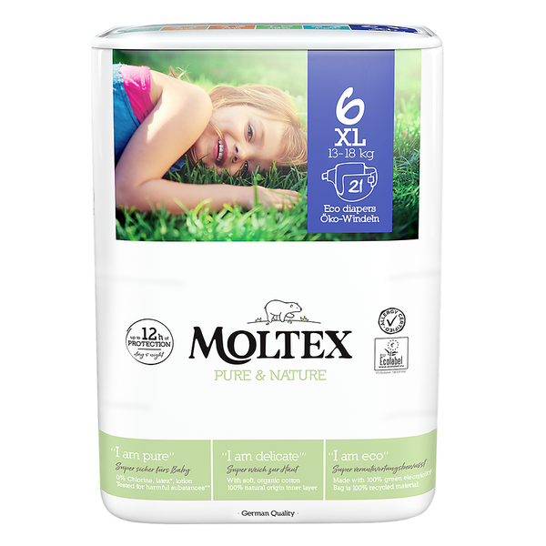 MOLTEX Pure & Nature  Windeln Gr. 6 XL, Karton mit 84 Stk. (4x21 Stk.)