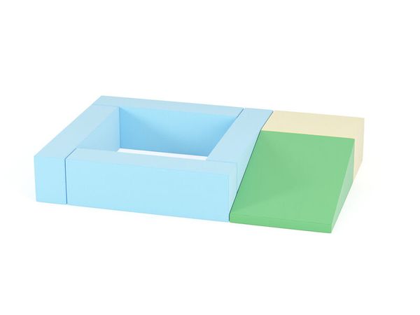 KITAEINKAUF Bällebad mit Rutsche, Kunstleder, 3-teiliges Set